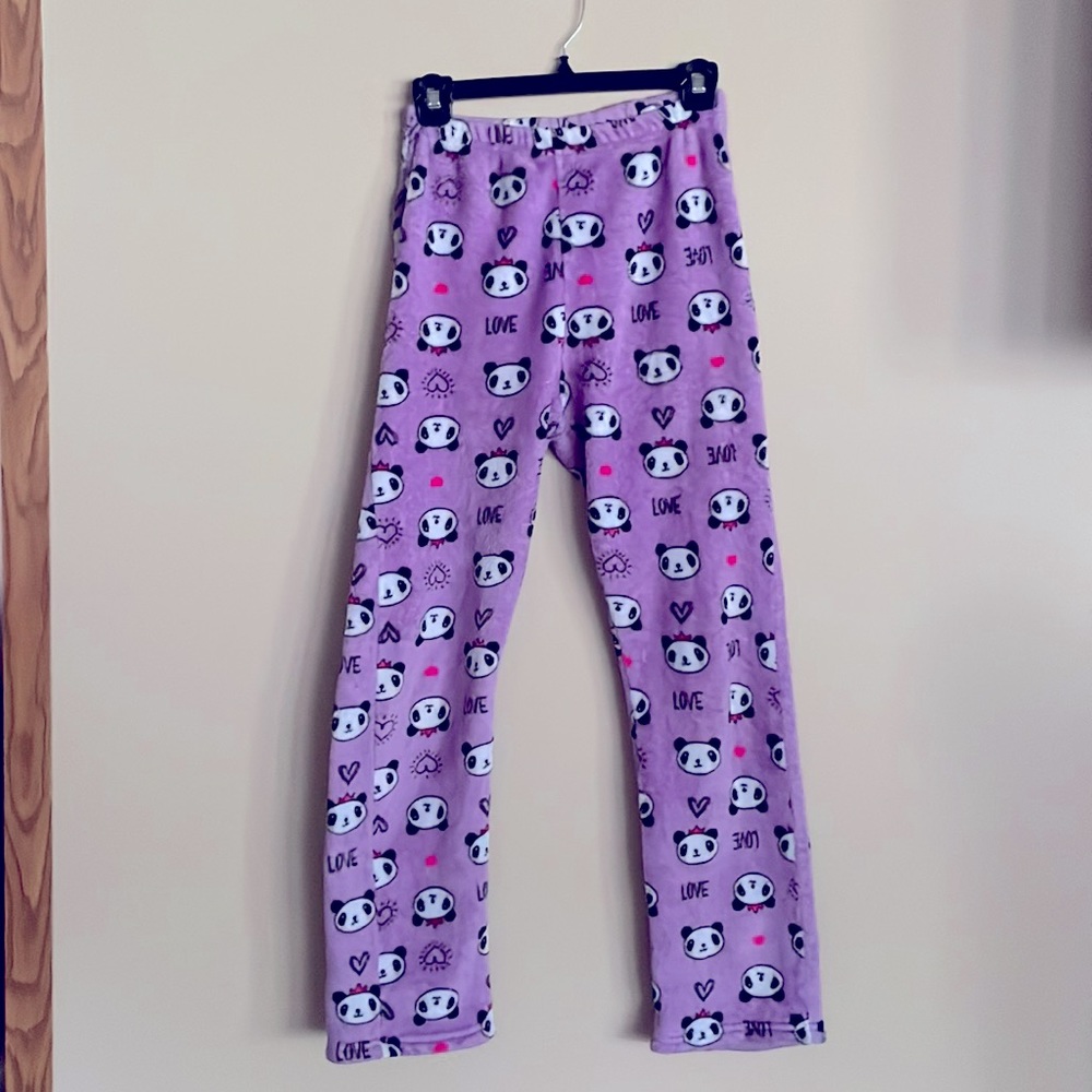 Purple panda pajama pants